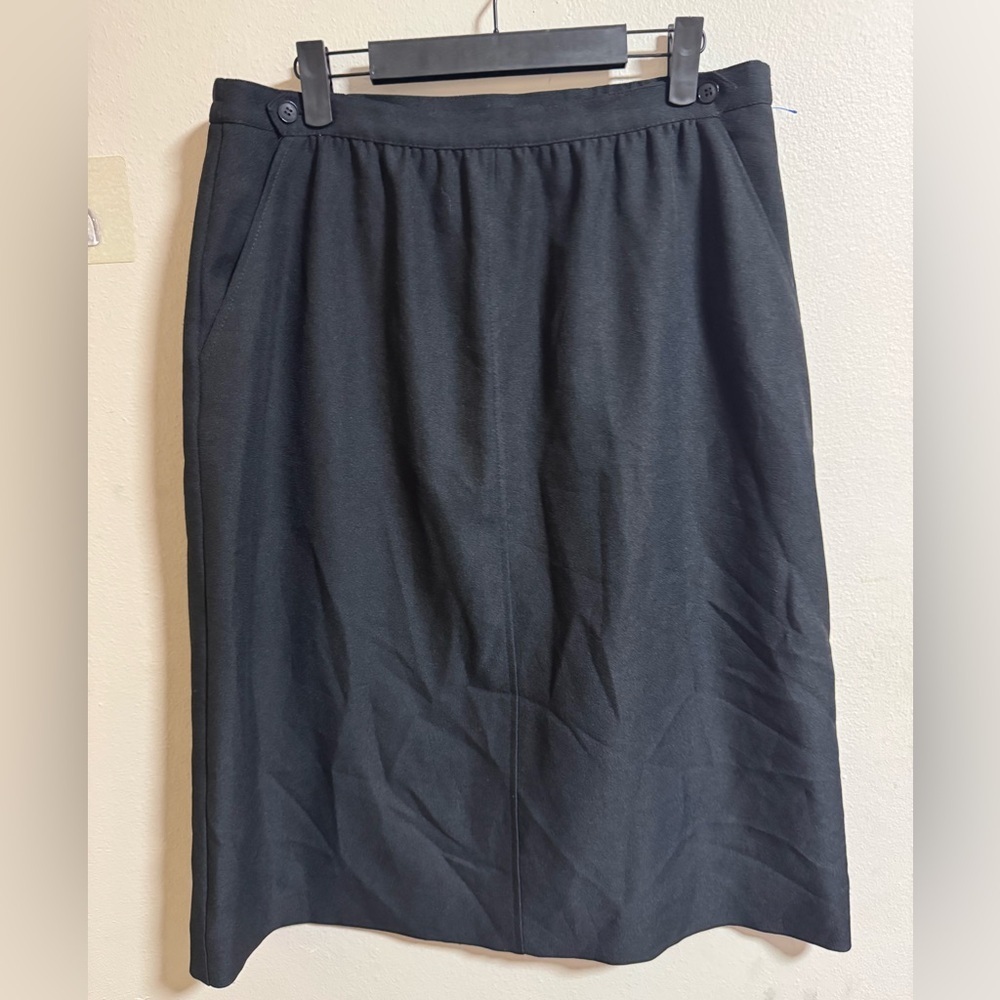 Vintage Leslie Fay Haberdashery Pencil Skirt – Size 16 – Black, Made in USA